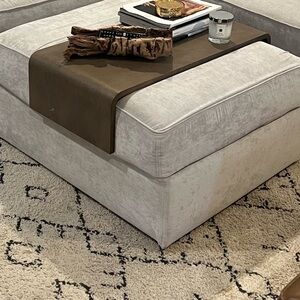 sky Gray corded velvet base cover only  Lovesac